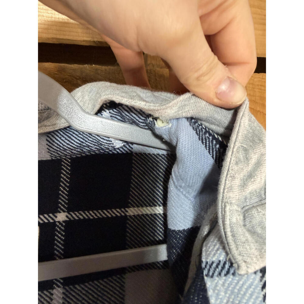 American Eagle Plaid Button-Up Shirt with Hood - Picture 3 of 4